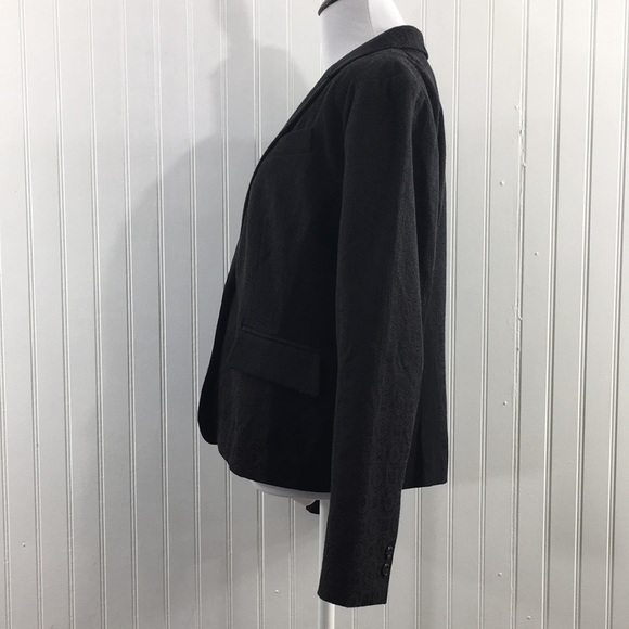 Chicos Jacket Women’s medium Black Cotton Blazer Chico’s 1 Two Button Front work - Picture 4 of 11